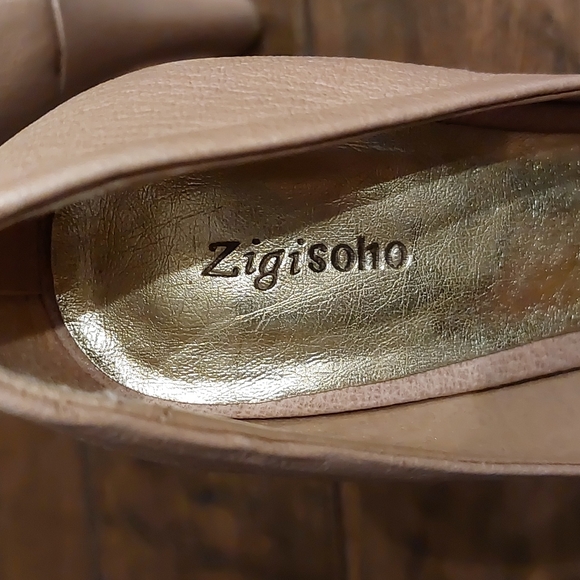 Zigi soho beige leather platform shoes heels size 7 - Picture 8 of 8